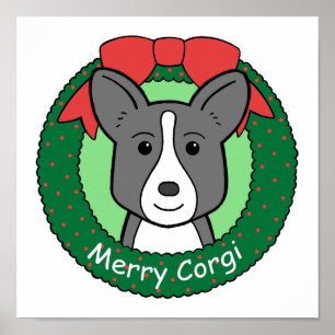 Cardigan Welsh Corgi Christmas Poster
