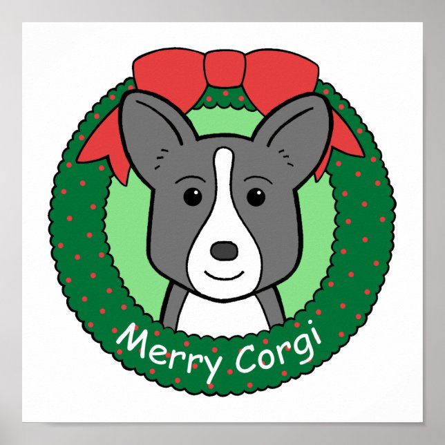 Cardigan Welsh Corgi Christmas Poster (Front)