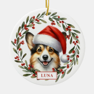 Cardigan Welsh Corgi Dog Ceramic Circle Ornament