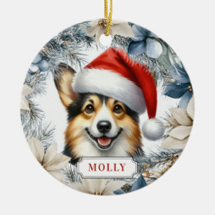 Cardigan Welsh Corgi Dog Ceramic Circle Ornament