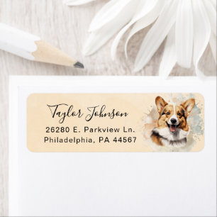 Cardigan Welsh Corgi Dog Return Address Label