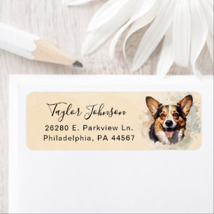Cardigan Welsh Corgi Dog Return Address Label