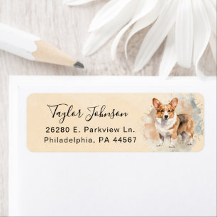 Cardigan Welsh Corgi Dog Return Address Label
