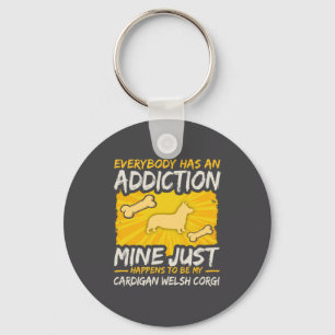 Cardigan Welsh Corgi Funny Dog Addiction Keychain
