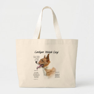 Cardigan Welsh Corgi History Design Large Tote Bag