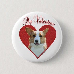 Cardigan Welsh Corgi My Valentine - Button