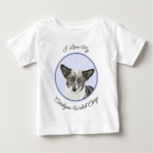 Cardigan Welsh Corgi Painting - Original Dog Art Baby T-Shirt