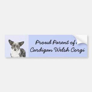 Cardigan Welsh Corgi Painting - Original Dog Art Bumper Sticker