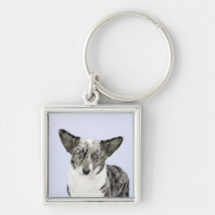 Cardigan Welsh Corgi Painting - Original Dog Art Keychain