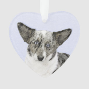 Cardigan Welsh Corgi Painting - Original Dog Art Ornament