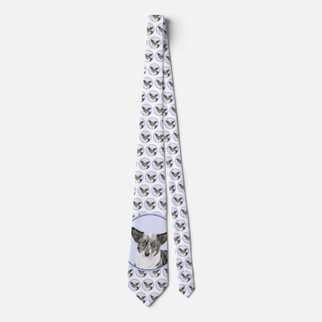 Cardigan Welsh Corgi Painting - Original Dog Art Tie (Front)