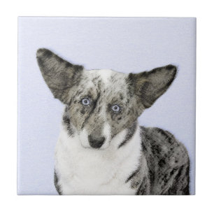 Cardigan Welsh Corgi Painting - Original Dog Art Tile