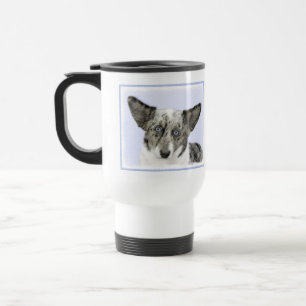 Cardigan Welsh Corgi Painting - Original Dog Art Travel Mug