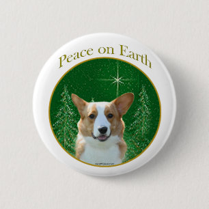Cardigan Welsh Corgi Peace 2 Inch Round Button