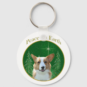 Cardigan Welsh Corgi Peace Keychain