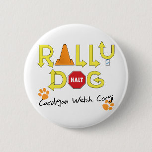 Cardigan Welsh Corgi Rally Dog 2 Inch Round Button