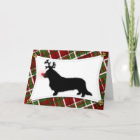 Cardigan Welsh Corgi Reindeer Christmas Card