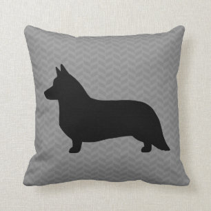 Cardigan Welsh Corgi Silhouette Throw Pillow
