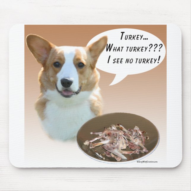 Cardigan Welsh Corgi Turkey Mouse Pad (Front)