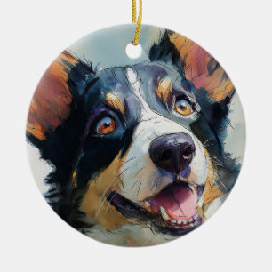 Cardigan Welsh corgi watercolor Ceramic Ornament