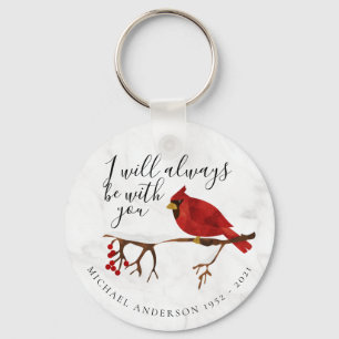 Cardinal Always With You Marble Tribute Keychain