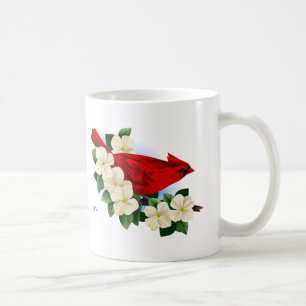 Cardinal and Dogwood Flowers Coffee Mug