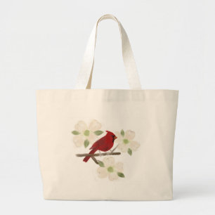 Cardinal and Dogwood Watercolor Tote Bag