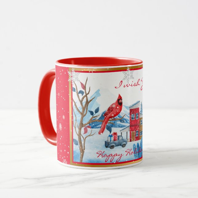 Cardinal And Landscape Customize Mug (Front Left)