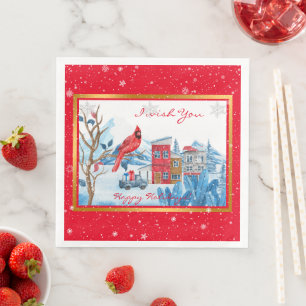 Cardinal And Landscape Customize Napkin