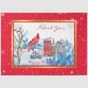 Cardinal And Landscape Customize Tissue Paper