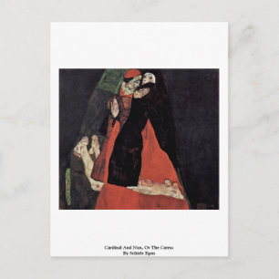 Cardinal And Nun, Or The Caress By Schiele Egon Postcard