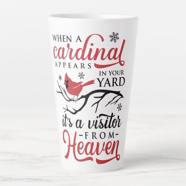 cardinal appears  latte mug (Front)