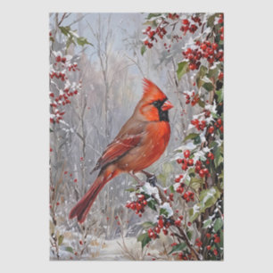 Cardinal & Berries Christmas Tissue Paper
