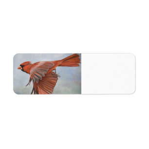 Cardinal Bird Art Return Address Labels