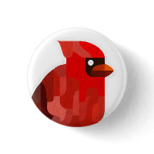 Cardinal Bird Button