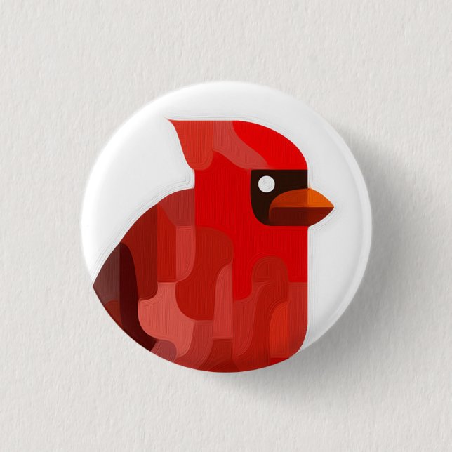 Cardinal Bird Button (Front)