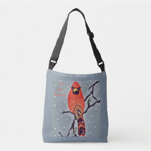 Cardinal Bird In Snowfall Crossbody Bag