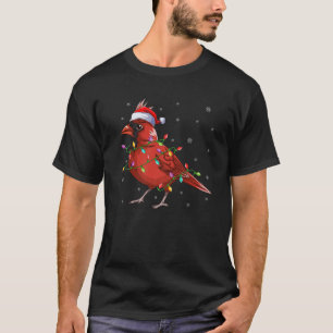 Cardinal Bird Lighting Santa Northern Cardinal Chr T-Shirt