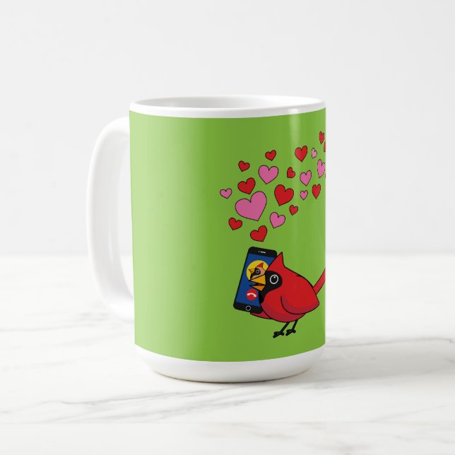 Cardinal Bird Love Mating Calls Coffee Mug (Front Left)