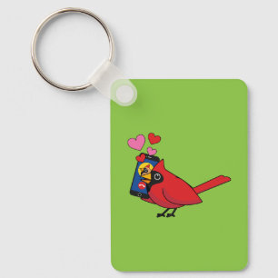 Cardinal Bird Love Mating Calls Keychain