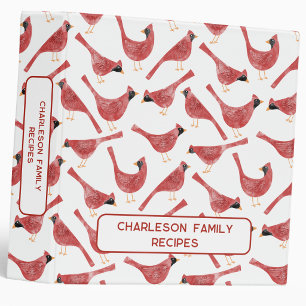 Cardinal Bird Personalized Family Recipe Binder