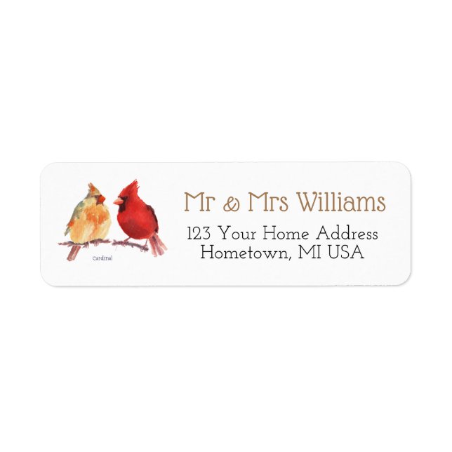 Cardinal Bird Return Address (Front)