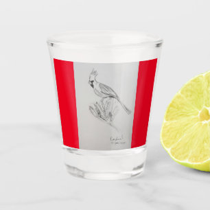 Cardinal Bird Shot Glass