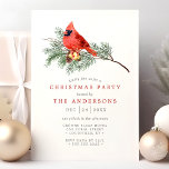 Cardinal Bird Vintage Watercolor Christmas Party Invitation<br><div class="desc">Invite your guests to a festive celebration with this elegant vintage watercolor Christmas party invitation featuring a beautifully illustrated cardinal bird perched on a pine branch. The classic design exudes charm and warmth, perfect for a traditional holiday gathering. Customize with your party details to create a unique and personal invitation...</div>