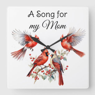 Cardinal Bird Wall Clock