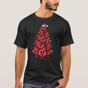 Cardinal Birds Christmas Tree Funny Cardinal Birds T-Shirt