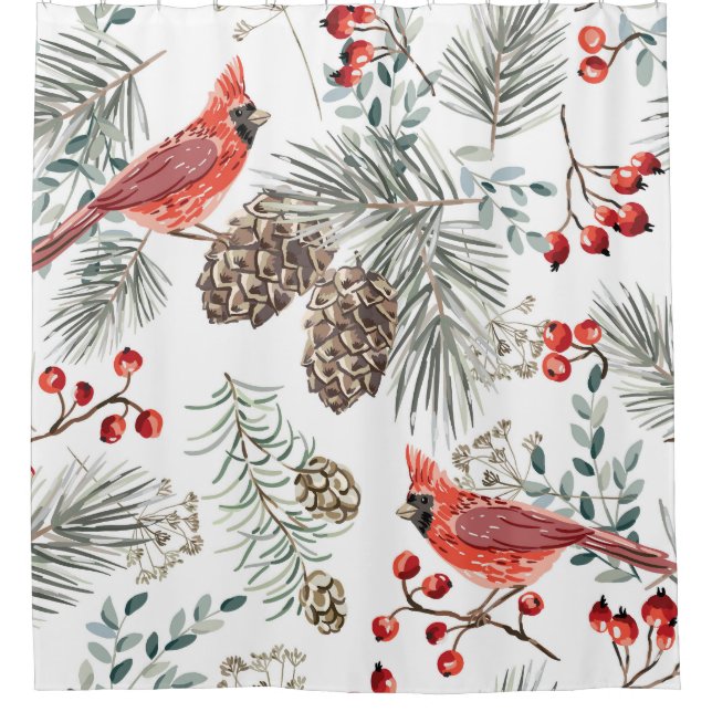 Cardinal Birds Christmas Vintage Pattern (Front)