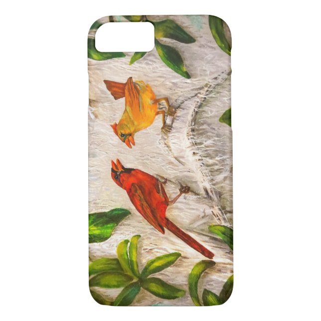 Cardinal birds - Singing of love Case-Mate iPhone Case (Back)