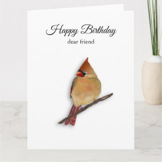 Cardinal Birthday Card