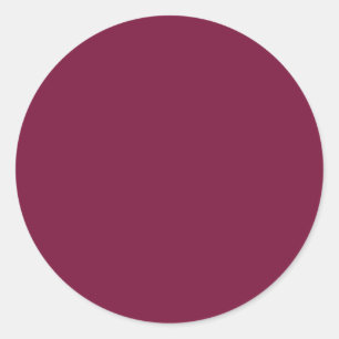 Cardinal Burgundy Red Solid Trend Colour Backgroun Classic Round Sticker